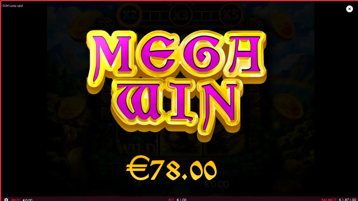 Tampilan antarmuka seluler slot Lucky Leaf dengan tema Irlandia yang memukau