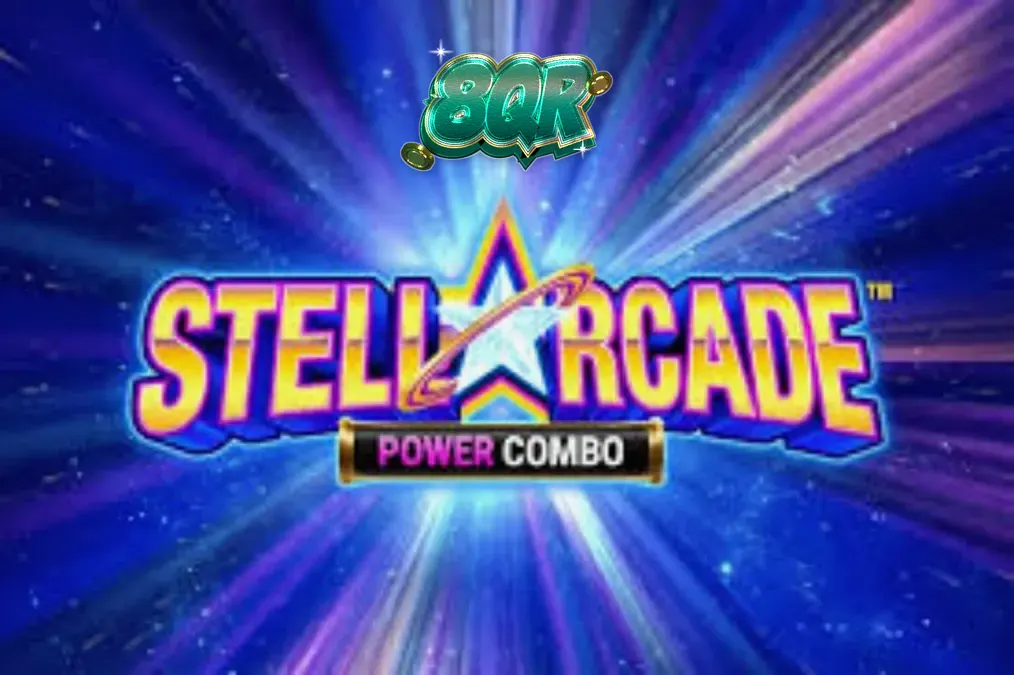 Tampilan visual neon dan ruang angkasa pada slot Stellarcade Power Combo